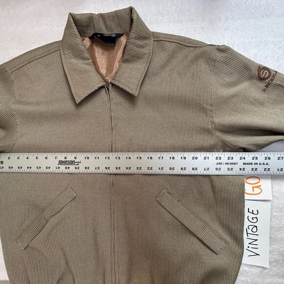 Vintage Sunderland Of Scotland Mens Herringbone Zip Up Bomber Jacket Large Brown - Picture 8 of 11